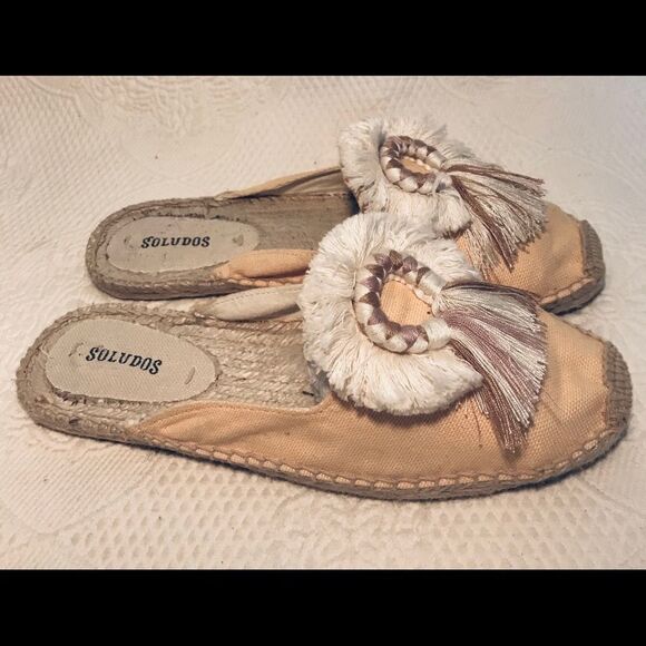 Soludos yellow canvas kiki tassle mules 7.5 - Picture 4 of 7